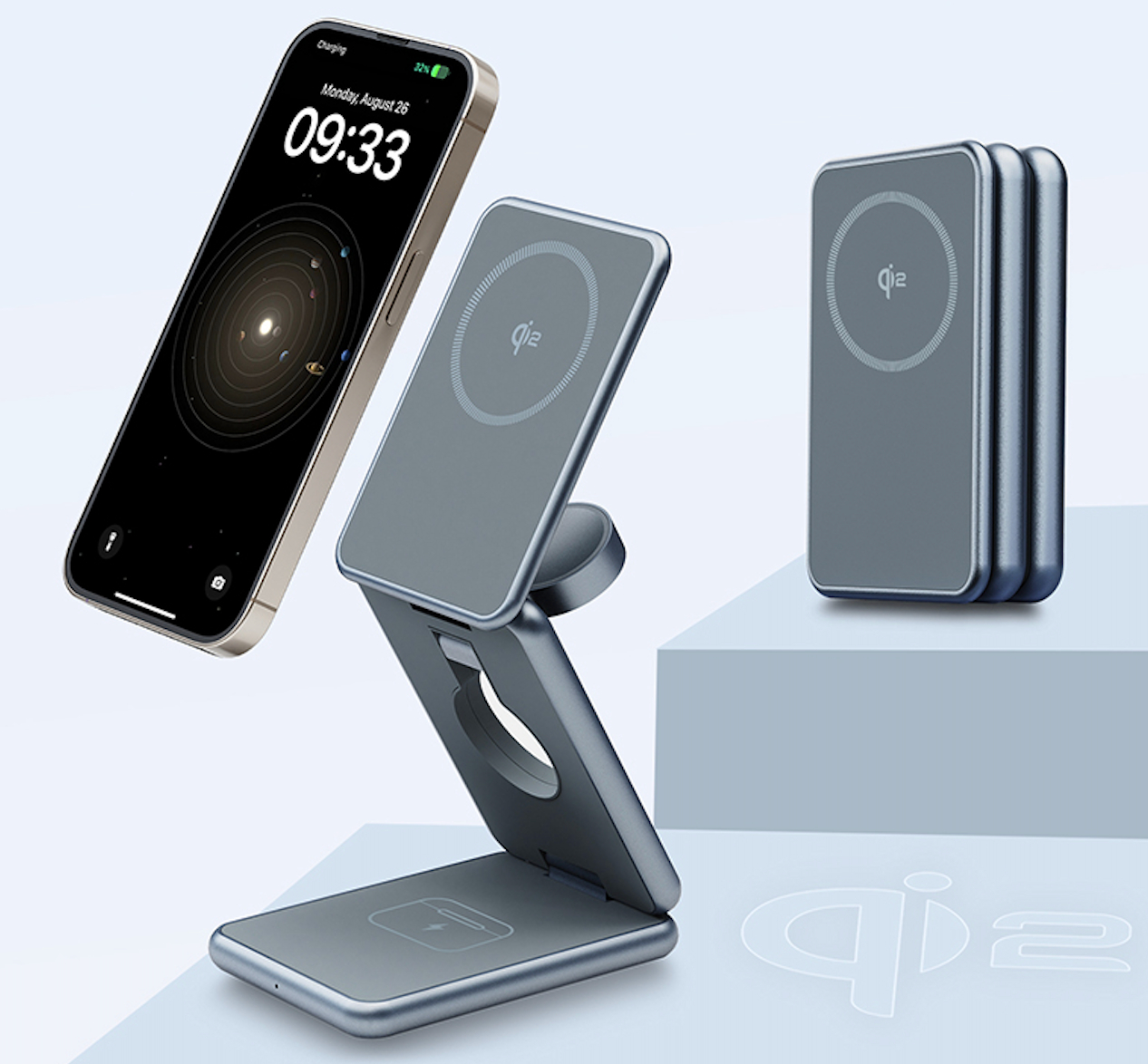 New Qi2 15W 3 in 1 foldable wirless charger